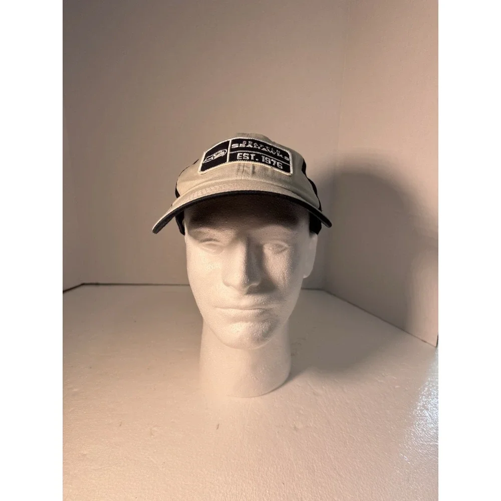 Seattle‎ Seahawks Brand NFL Adjustable Strap Hat Cap Embroidered Logo Tan Blue